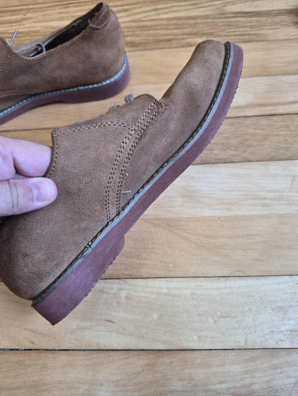 Sperry Suede Brown Loafer Shoes, Boys